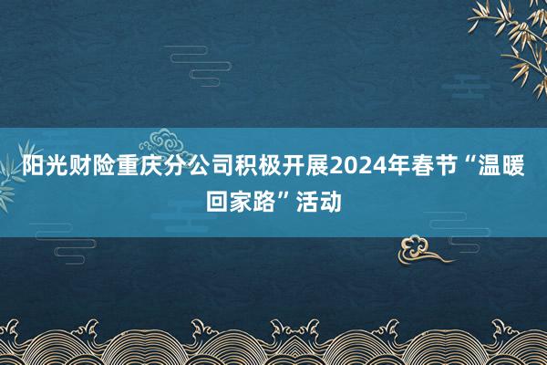 阳光财险重庆分公司积极开展2024年春节“温暖回家路”活动