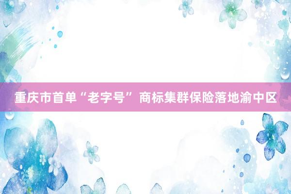 重庆市首单“老字号” 商标集群保险落地渝中区