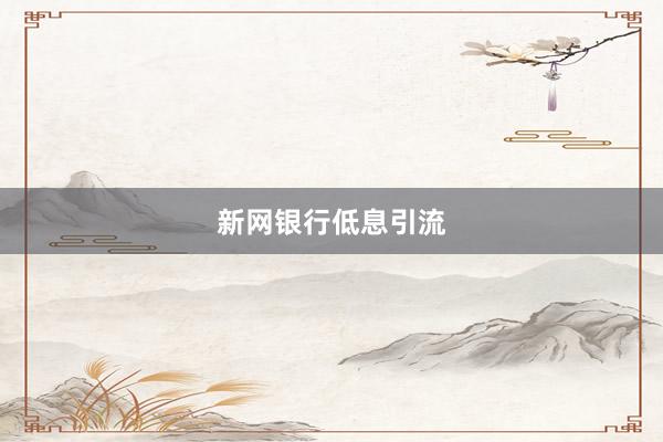 新网银行低息引流