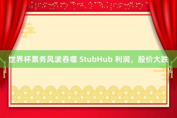 世界杯票务风波吞噬 StubHub 利润，股价大跌
