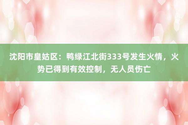 沈阳市皇姑区：鸭绿江北街333号发生火情，火势已得到有效控制，无人员伤亡