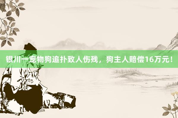 银川一宠物狗追扑致人伤残，狗主人赔偿16万元！