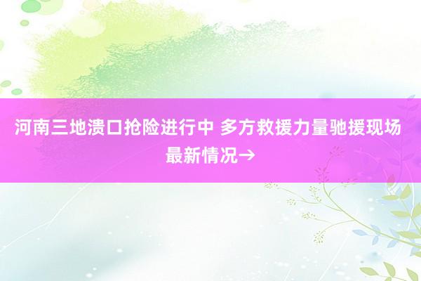 河南三地溃口抢险进行中 多方救援力量驰援现场 最新情况→