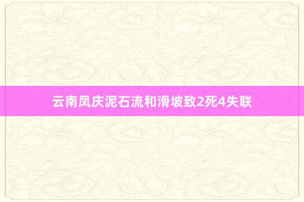 云南凤庆泥石流和滑坡致2死4失联