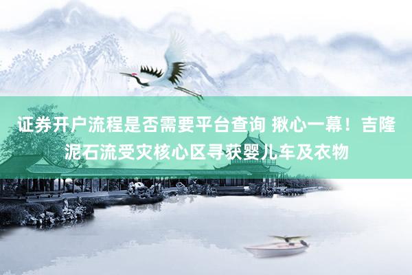 证券开户流程是否需要平台查询 揪心一幕！吉隆泥石流受灾核心区寻获婴儿车及衣物