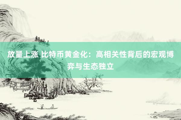放量上涨 比特币黄金化：高相关性背后的宏观博弈与生态独立