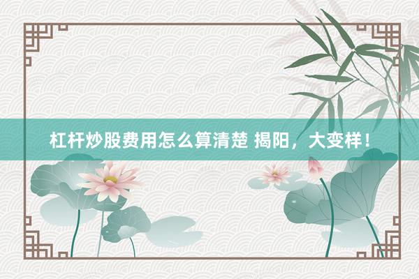 杠杆炒股费用怎么算清楚 揭阳，大变样！