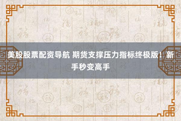 美股股票配资导航 期货支撑压力指标终极版！新手秒变高手